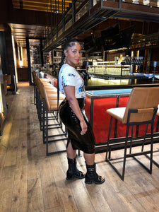 Patent High waist pencil skirt