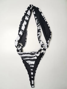 Reversible Zebra/Black Swimsuit