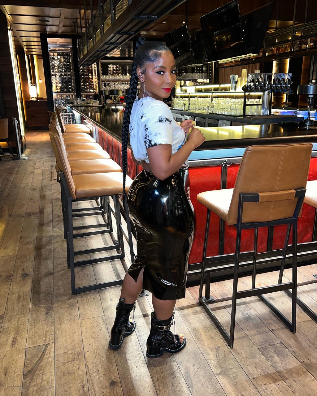 Patent High Waist Pencil Skirt - The Vault by Sacha