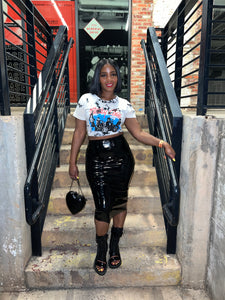 Patent High waist pencil skirt