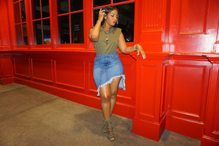 Distressed Denim Skirt - The Vault by Sacha