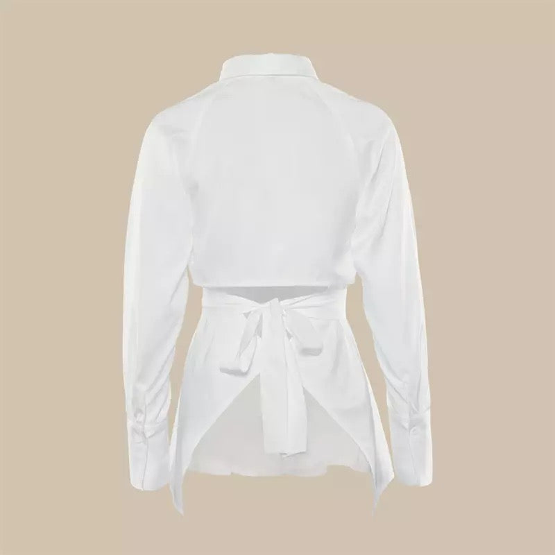 Split Back Button Up Shirt