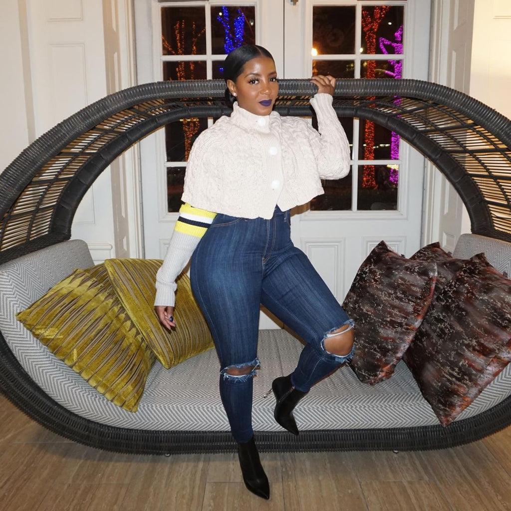 Open Knee High Waist Stretch Jeans - The Vault by Sacha