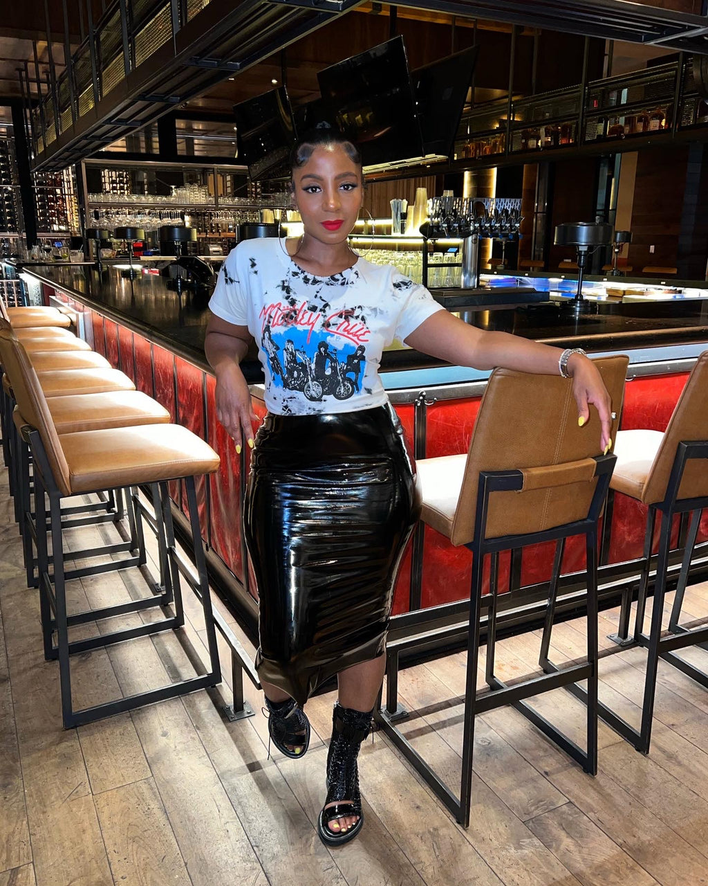 Patent High Waist Pencil Skirt - The Vault by Sacha