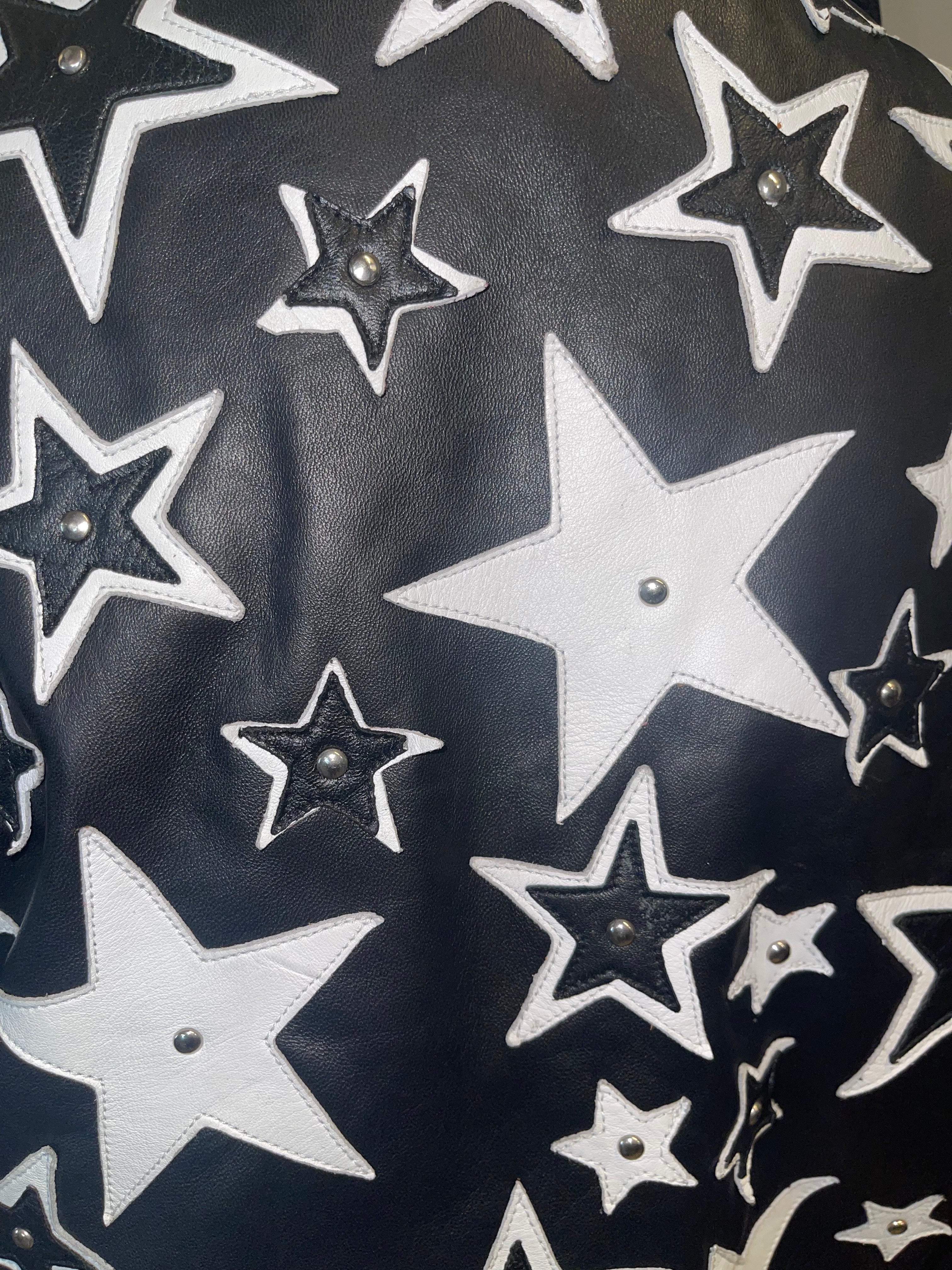Star Girl Lambskin Leather Biker