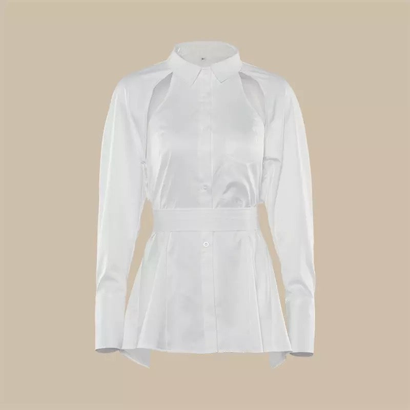 Split Back Button Up Shirt