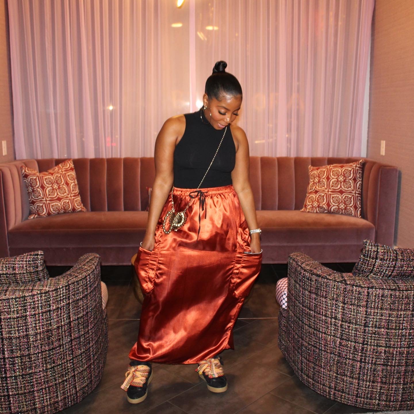 Burnt Amber Cargo Skirt-final few