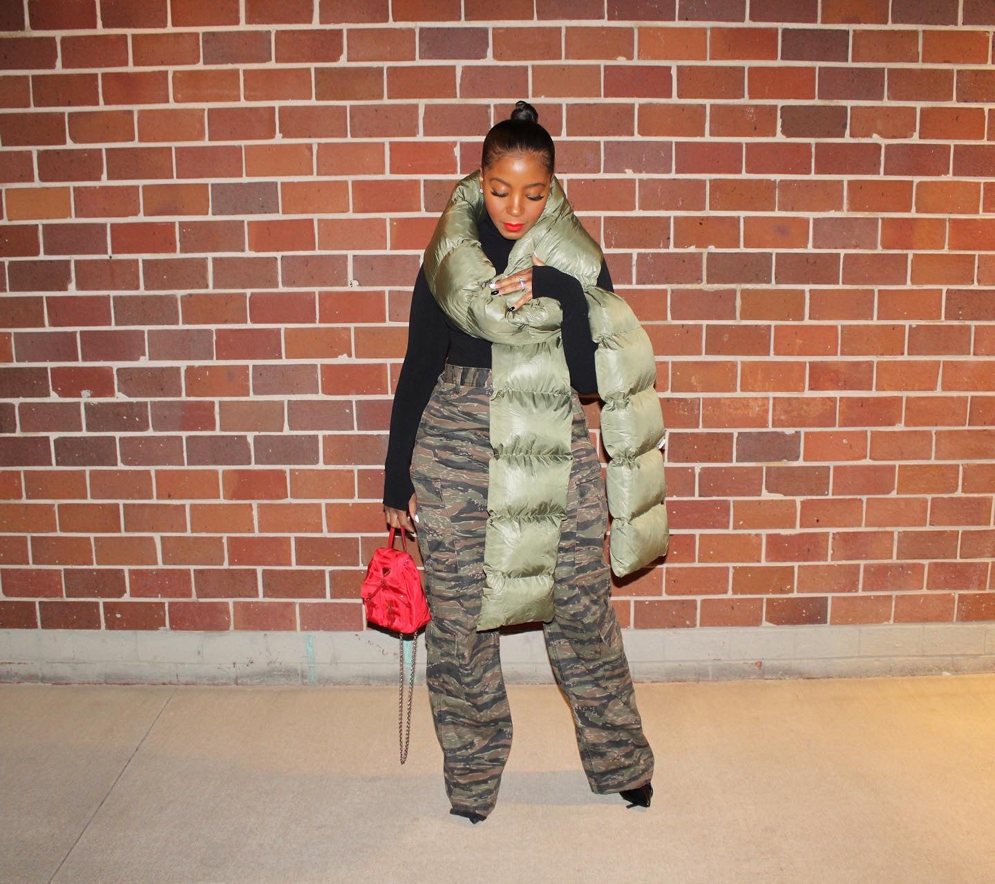 Bubble Nylon Puffer Scarf